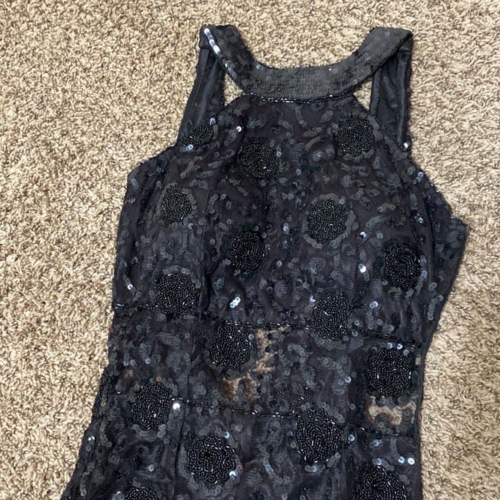 Primavera Black Sequin Backless Dress - Picture 3 of 5